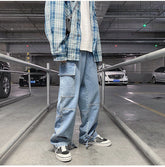 Wide Leg Hip Hop Cargo Jeans Long Pants